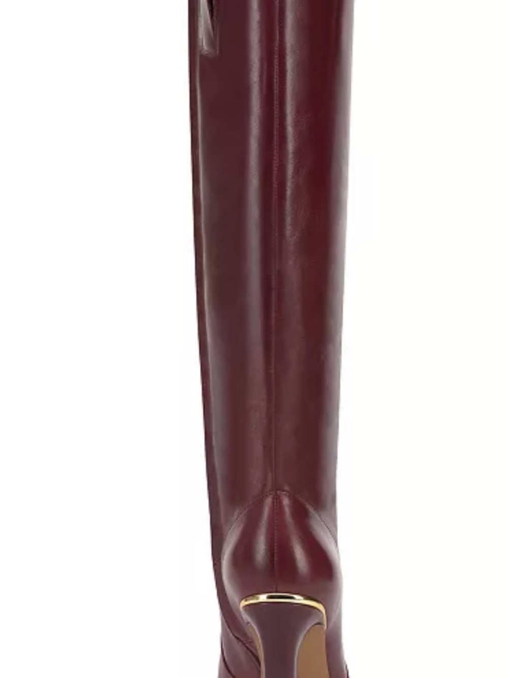 Vince Camuto Extra Wide Calf Tall Knee-High Heeled Boots - Burgundy - Picture 3 of 3